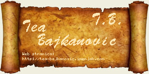 Tea Bajkanović vizit kartica